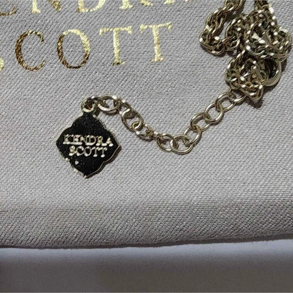 Kendra Scott Rayne Long Tassel Necklace Gold‎ Rose Quartz Pink Stone Statement